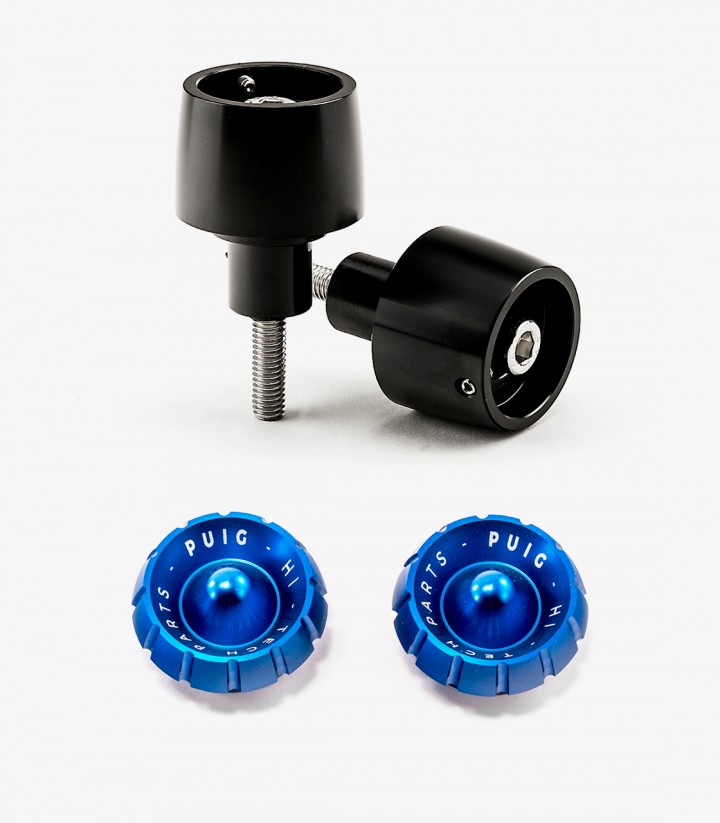 Puig Thruster Bar Ends in Blue for Kawasaki Ninja 650, Ninja H2 SX, Versys-X 300, Z650