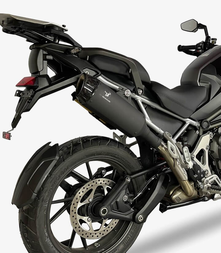 Auspuff BC4093SBC IXRACE DESERT Schwarz für Triumph Tiger 1200 GT/Rally (22-24), Tiger 850/900 GT/Rally (20-23)