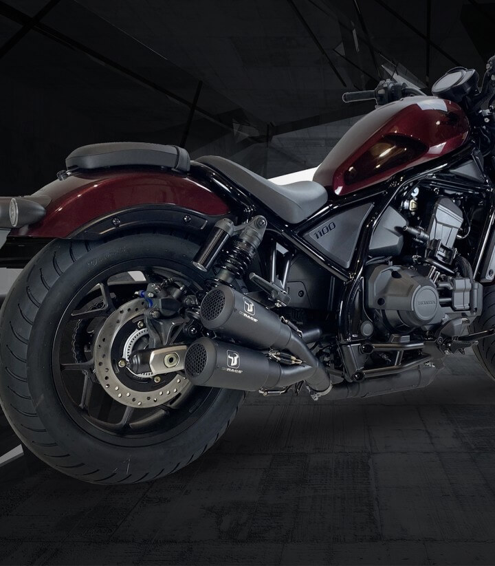 Auspuff AH6238SB IXRACE MK2B Schwarz für Honda Rebel CMX 1100 (21-26)