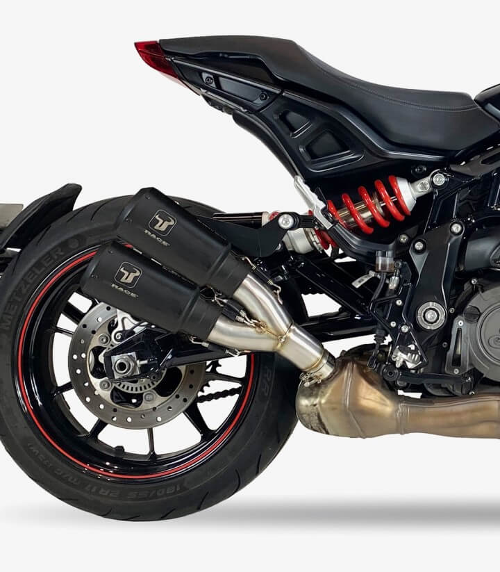 Auspuff AI2222SB IXRACE MK2B Schwarz für Indian FTR 1200 S/R (22-23)