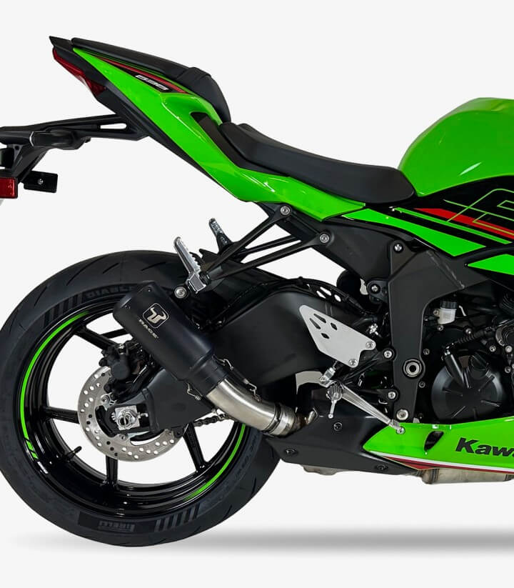 Auspuff AK7244SB IXRACE MK2B Schwarz für Kawasaki ZX-6 R (24-26)