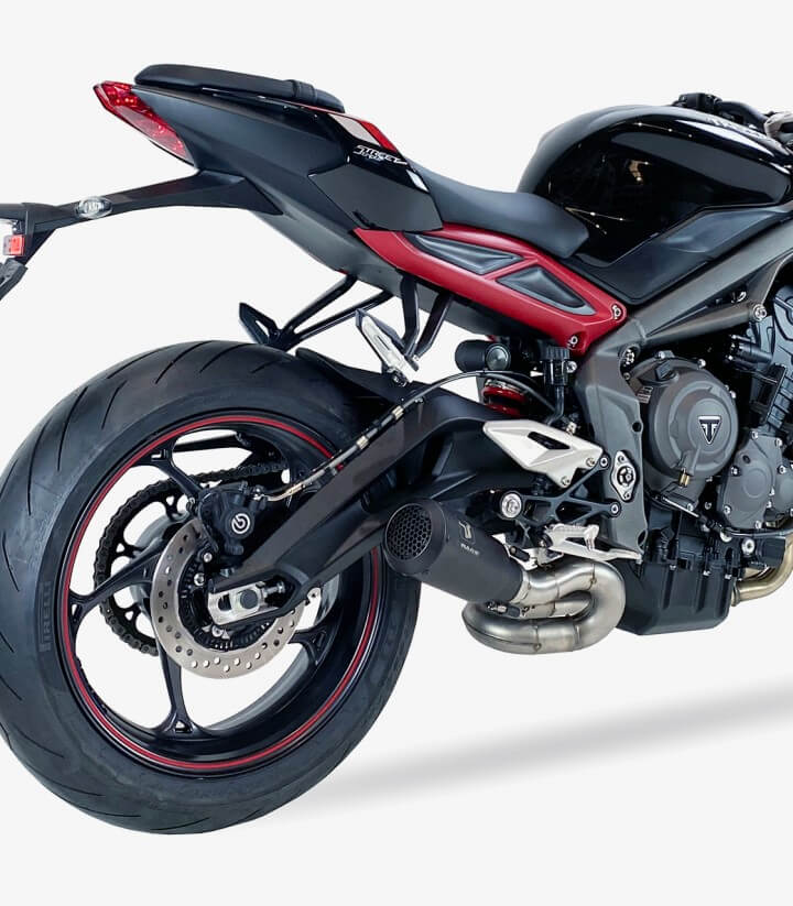 Auspuff AT4247SB IXRACE MK2B Schwarz für Triumph Street Triple 675 / 765 R (17-20)