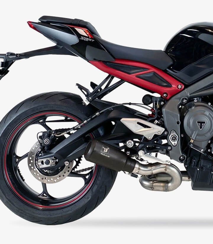 Auspuff AT4247SB IXRACE MK2B Schwarz für Triumph Street Triple 675 / 765 R (17-20)