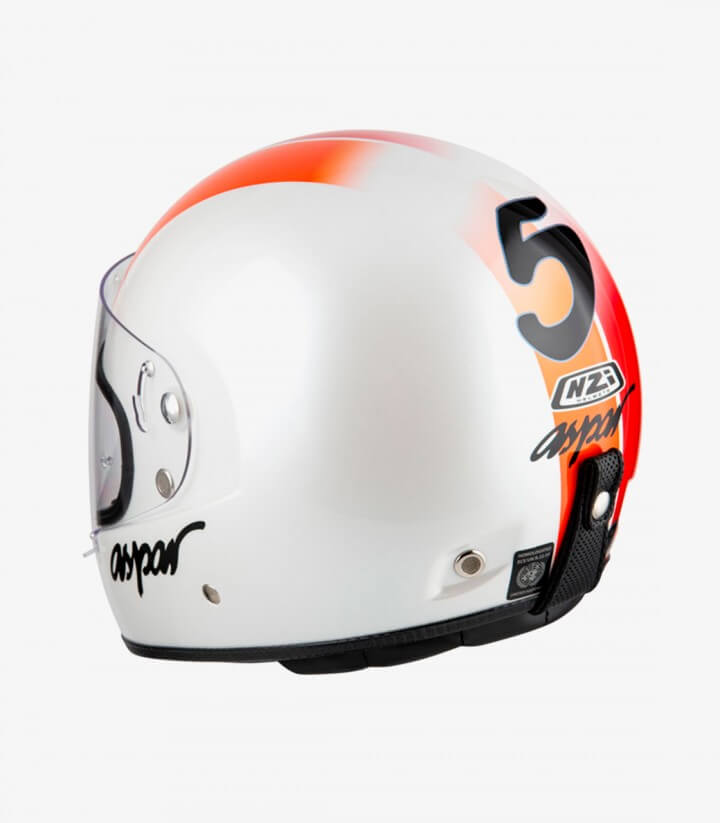 Casco Integral NZI Street Track 4 Replica Aspar Blanco, Naranja