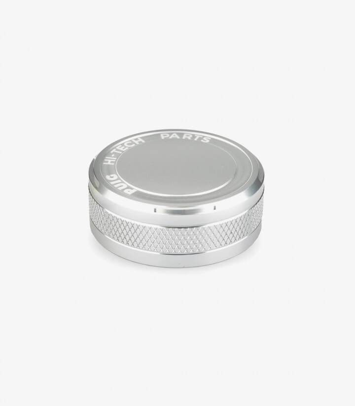 Tapa depósito líquido freno trasero Puig color Plateado 21718P para varios modelos de Yamaha, Triumph, Kawasaki, Voge y Husqvarn
