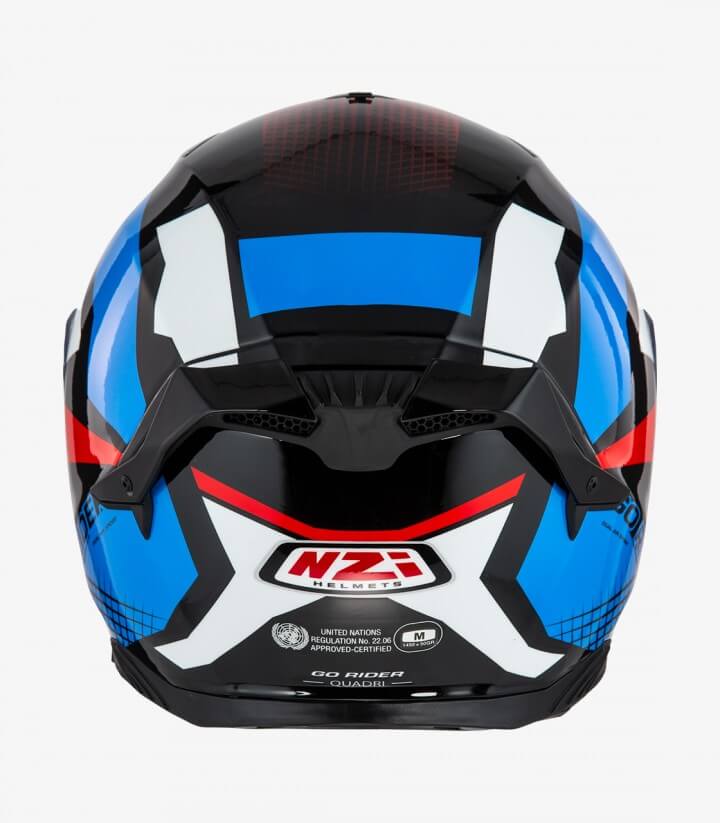 Casco Integral NZI Go Rider Stream Quadri Negro, rojo, azul