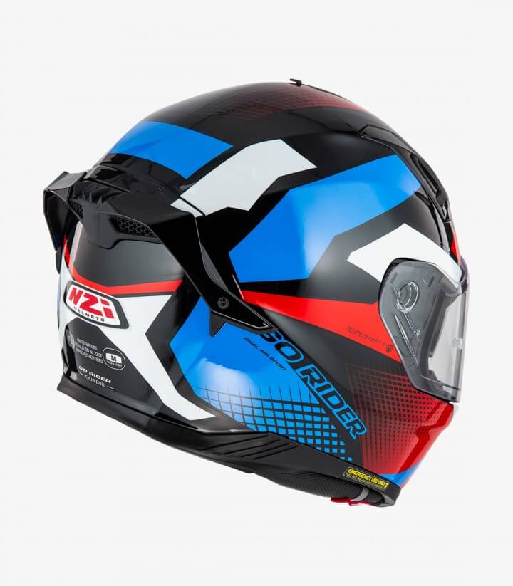 Integralhelm NZI Go Rider Stream Quadri Schwarz, Rot, Blau