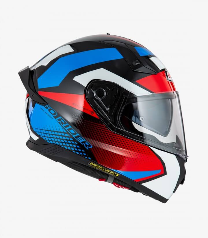 Integralhelm NZI Go Rider Stream Quadri Schwarz, Rot, Blau