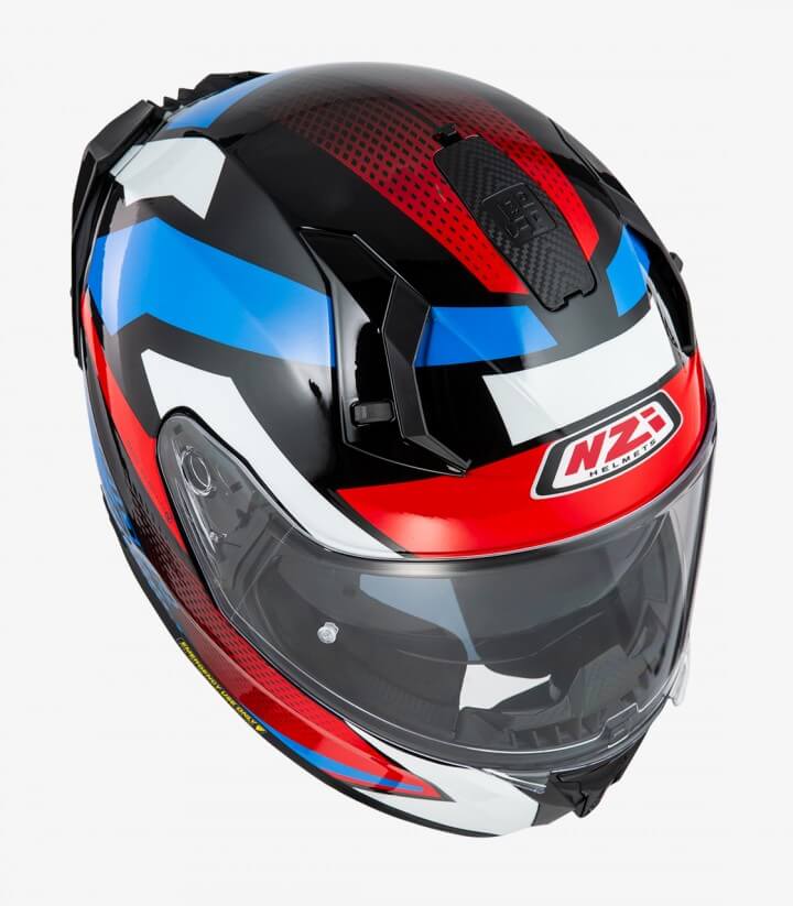 Integralhelm NZI Go Rider Stream Quadri Schwarz, Rot, Blau