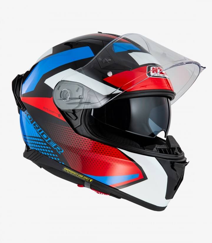 Integralhelm NZI Go Rider Stream Quadri Schwarz, Rot, Blau