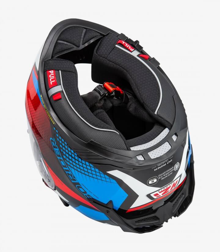 Integralhelm NZI Go Rider Stream Quadri Schwarz, Rot, Blau