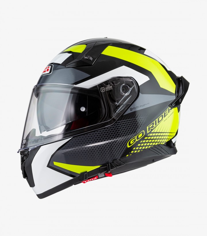 Casco Integral NZI Go Rider Stream Quadri Negro, gris, amarillo