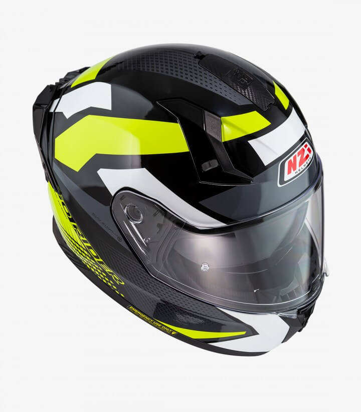Integralhelm NZI Go Rider Stream Quadri Schwarz, Grau, Gelb