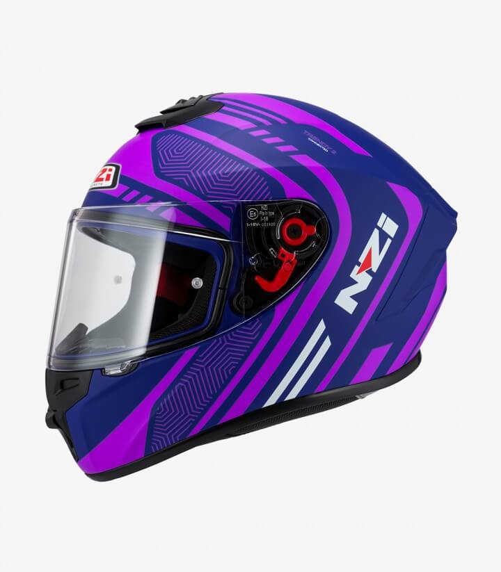 NZI Trendy 2 Connected Dark Blue, Matte Pink Full Face Helmet