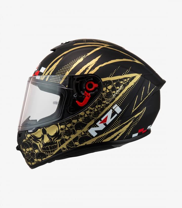 Integralhelm NZI Trendy 2 Flag Schwarz, Gold matt