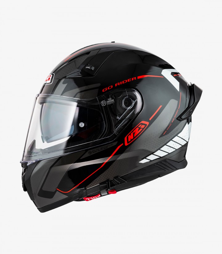 Casco Integral NZI Go Rider Stream Motion Negro, antracita, blanco