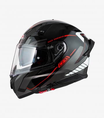 NZI Go Rider Stream Motion Black, Anthracite, White Full Face Helmet