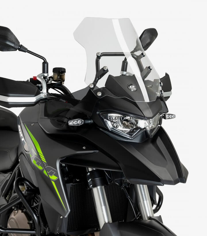 Puig Dark smoked Extended front deflectors 21772F for QJ SRT 550/700 (23-25)