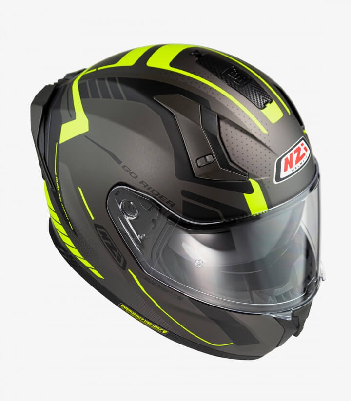 NZI Go Rider Quadri Black&Antracite&Yellow Matt Integralhelm