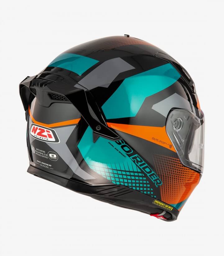 NZI Go Rider Quadri Black&Orange&Green Matt Integralhelm