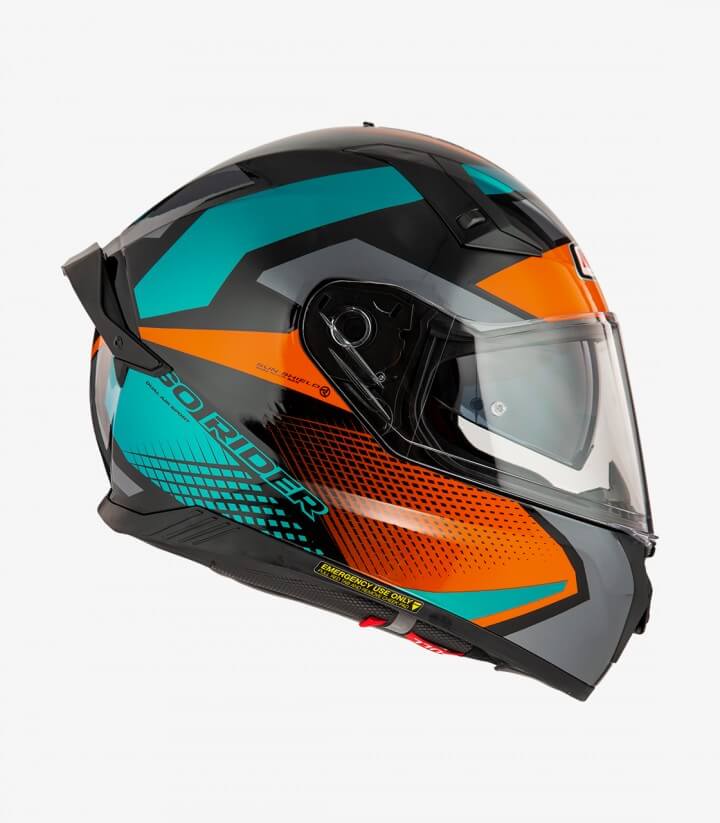 NZI Go Rider Quadri Black&Orange&Green Matt Integralhelm