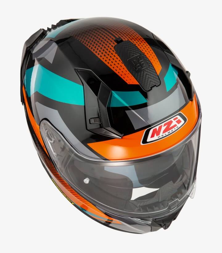 NZI Go Rider Quadri Black&Orange&Green Matt Full Face Helmet