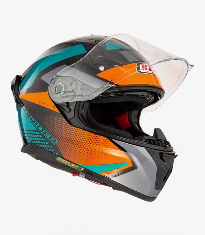 NZI Go Rider Quadri Black&Orange&Green Matt Integralhelm