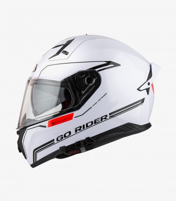 NZI Go Rider White Full Face Helmet