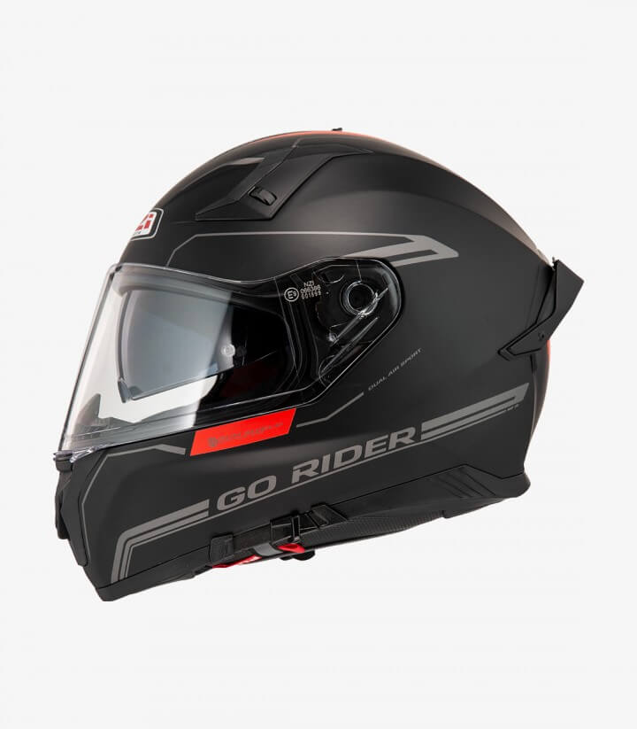 Integralhelm NZI Go Rider Schwarz und Rot matt