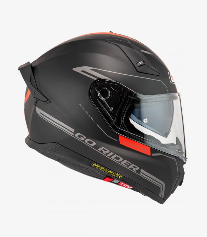 Integralhelm NZI Go Rider Schwarz und Rot matt
