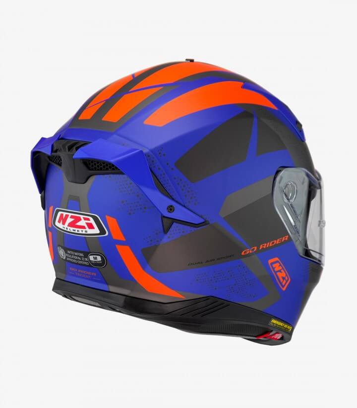 Integralhelm NZI Go Rider Trident Blau, Anthrazit und Mattorange