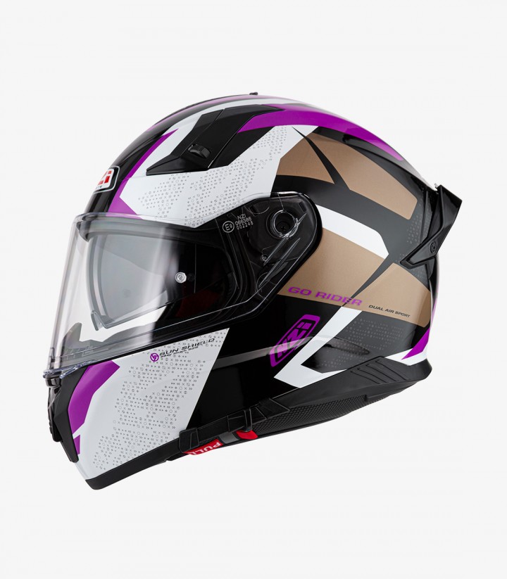 NZI Go Rider Trident Black&Purple Full Face Helmet