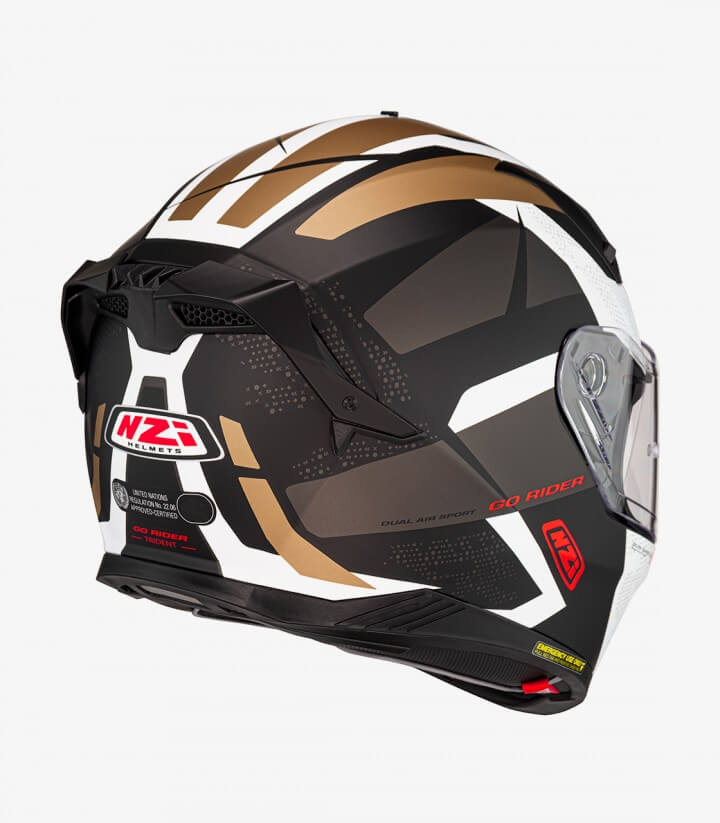 Casco Integral NZI Go Rider Trident Negro, gris y oro mate