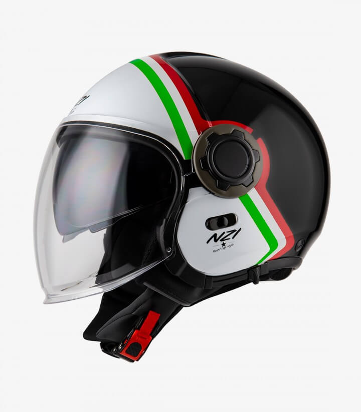 Casco Jet NZI Ringway 2 Duo Skyline Italy Negro y blanco Italy