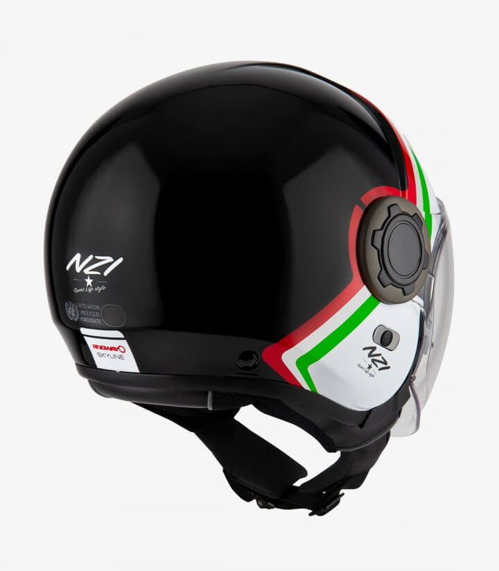 Casco Jet NZI Ringway 2 Duo Skyline Italy Negro y blanco Italy