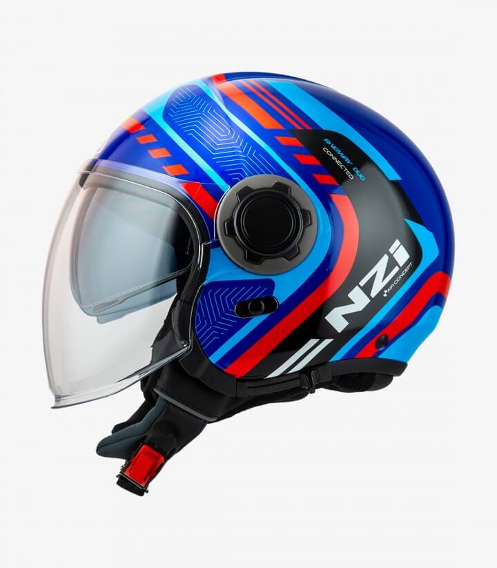 NZI Jethelm Ringway 2 Duo Connected Blau, Rot und Blau matt