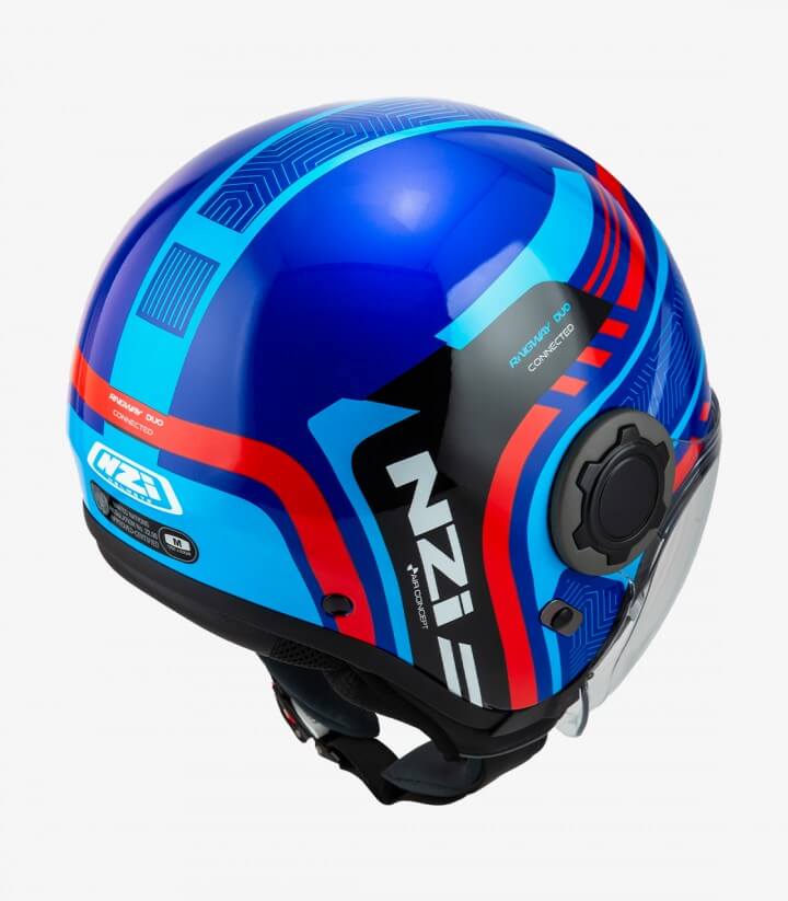 NZI Jethelm Ringway 2 Duo Connected Blau, Rot und Blau matt