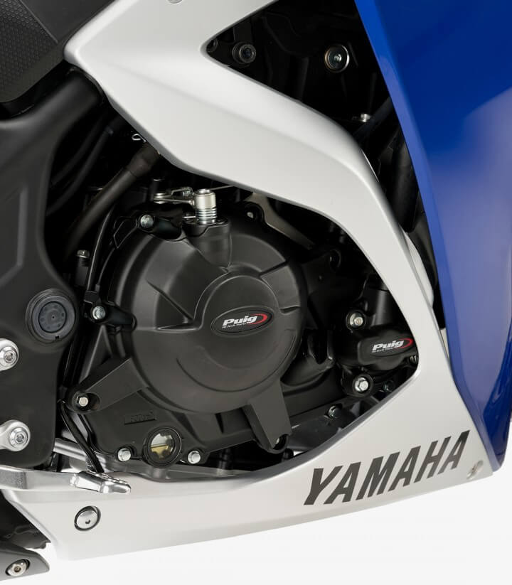 Motorschutzdeckel Track 21520N von Puig für Yamaha MT-125 (15), YZF-R125 (16-19), YZF-R3 (16-24)