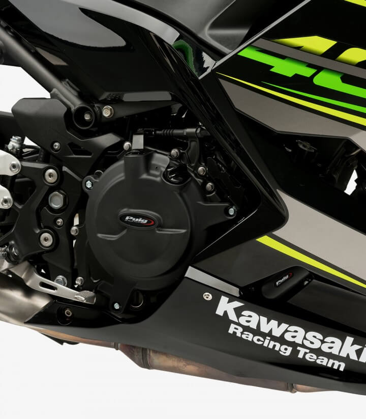 Tapas protectoras del motor Track 21512N de Puig para Kawasaki Ninja 400 (18-24)