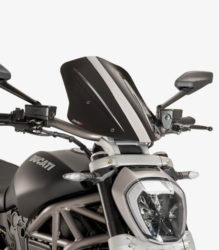 Windschild Puig New Generation Touring verstellbar Ducati X Diavel (16-24) Schwarz 8922N