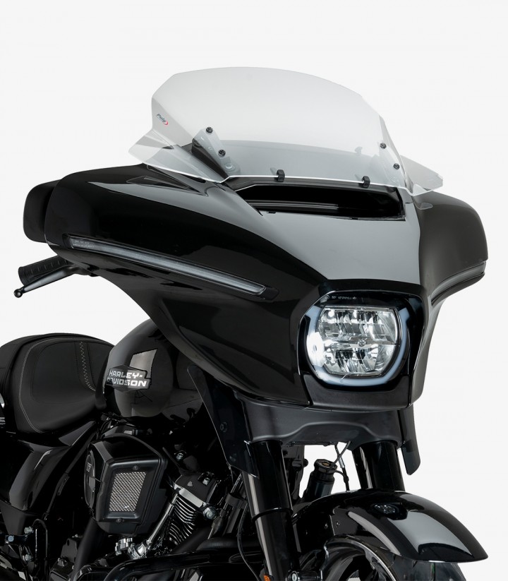 Harley Davidson Street Glide FLHX (24) Puig High-Road Touring Transparent Windshield 22110W