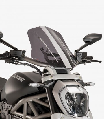 Ducati X Diavel/S Puig Naked Touring Adjustable Smoked Windshield 8922H