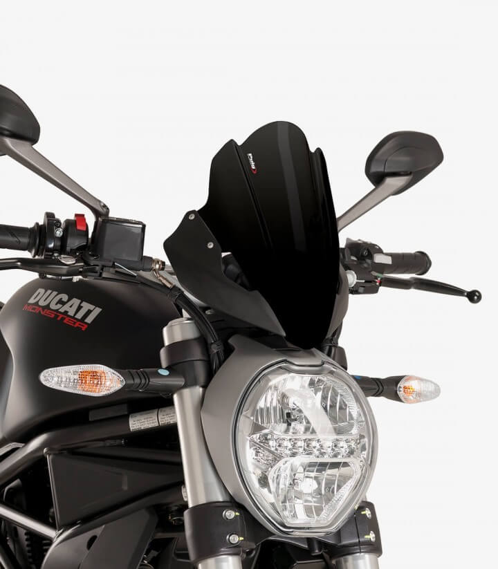Windschild Puig Naked New Generation Touring Ducati Monster 797/821/1200 R/S Schwarz 8900N