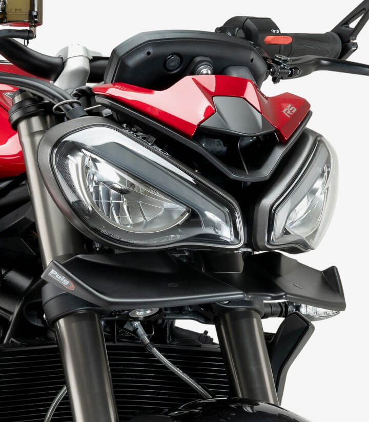 Alerones frontales Naked 21594J para Triumph Speed Triple 1200 RS (21-25), Street Triple 765 R/RS (23-25) color Negro mate de Pu