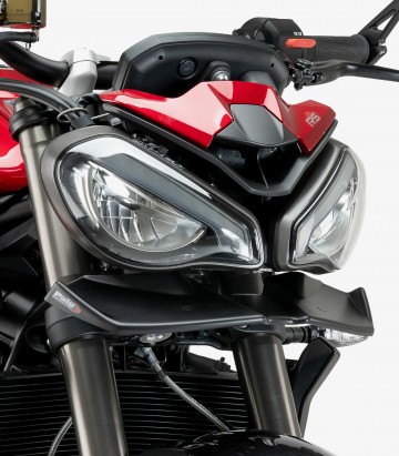 Alerones frontales Naked 21594J para Triumph Speed Triple 1200 RS (21-25), Street Triple 765 R/RS (23-25) color Negro mate de Pu