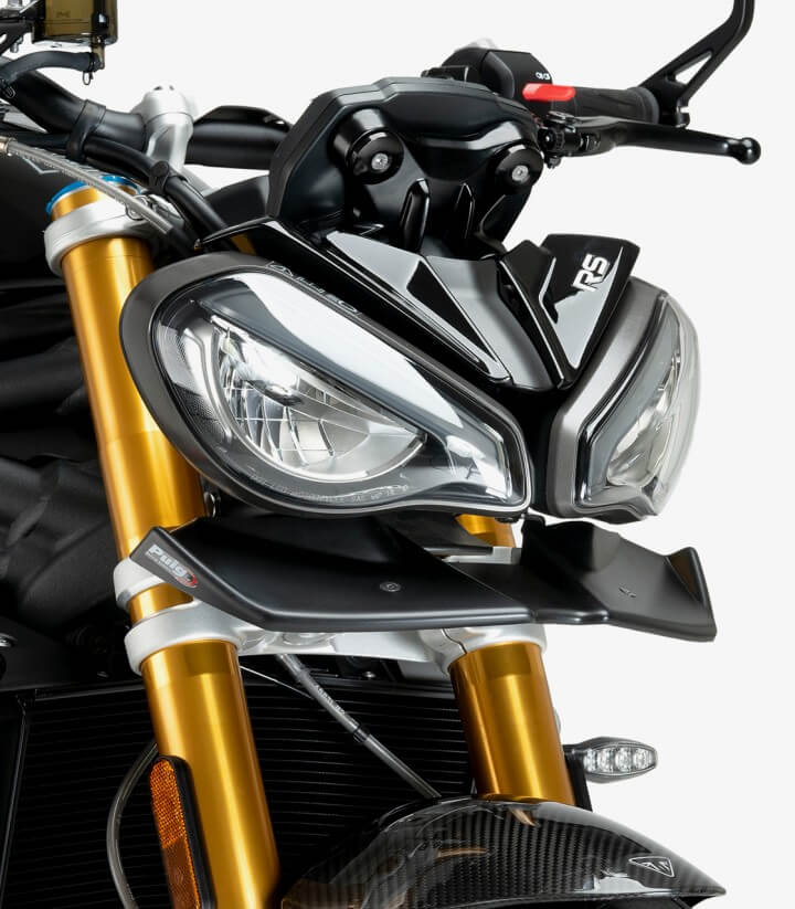 Alerones frontales Naked 21594J para Triumph Speed Triple 1200 RS (21-25), Street Triple 765 R/RS (23-25) color Negro mate de Pu