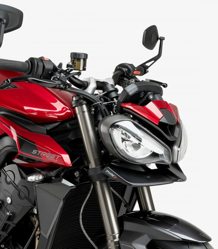 Alerones frontales Naked 21594J para Triumph Speed Triple 1200 RS (21-25), Street Triple 765 R/RS (23-25) color Negro mate de Pu