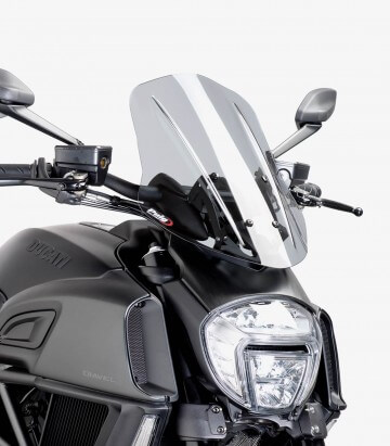 Ducati Diavel (2014 - 2016) Puig New Generation Touring Adjustable Smoked Windshield 7570H