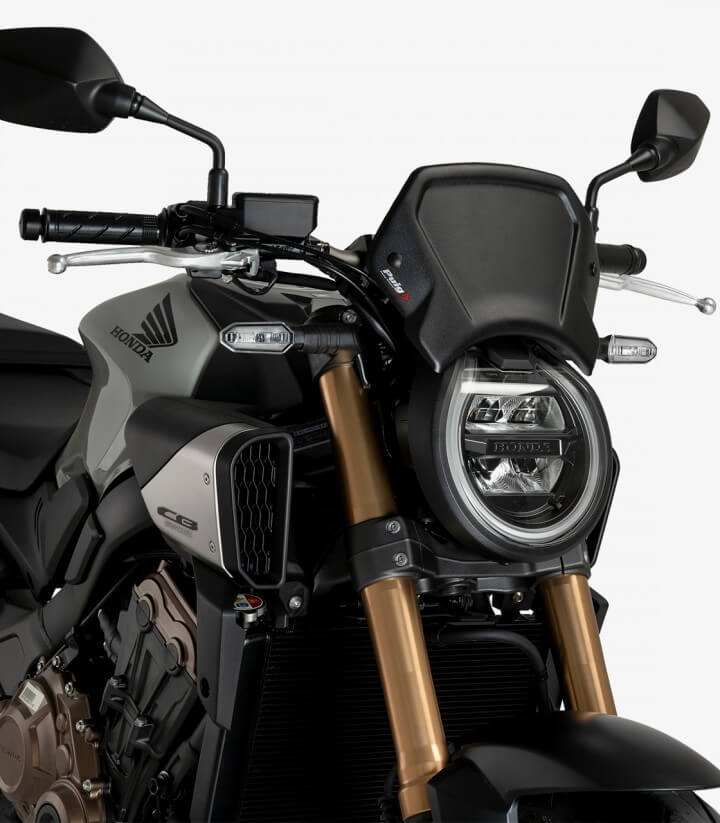 Placa frontal de aluminio pintada en negro Puig Honda CB650R Neo Sports Cafe (24-25) 21963N