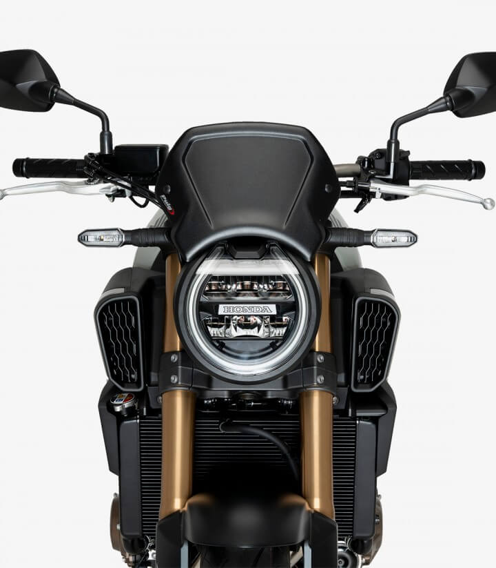 Frontplatte aus Aluminium, schwarz lackiert Puig Honda CB650R Neo Sports Cafe (24-26) 21963N